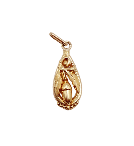 Pendentif Pendentif victorien en or rose 18k, fleur finement ciselée 58 Facettes A07111