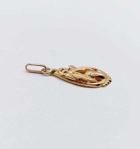 Pendentif Pendentif victorien en or rose 18k, fleur finement ciselée 58 Facettes A07111