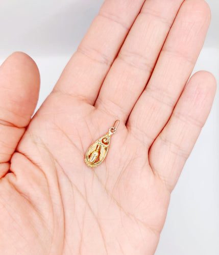 Pendentif Pendentif victorien en or rose 18k, fleur finement ciselée 58 Facettes A07111
