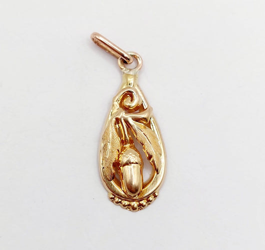 Pendentif Pendentif victorien en or rose 18k, fleur finement ciselée 58 Facettes A07111
