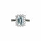Bague 54 Bague en or blanc 18K sertie d'aigue-marine et diamants 58 Facettes 264