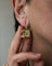Boucles d'oreilles Boucles d'oreilles - Paire tank en or jaune 750 et fluorite 58 Facettes A11898