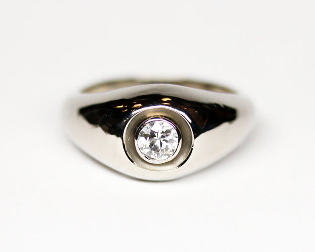 Bague 61 Bague jonc en or blanc et diamant 58 Facettes A11870