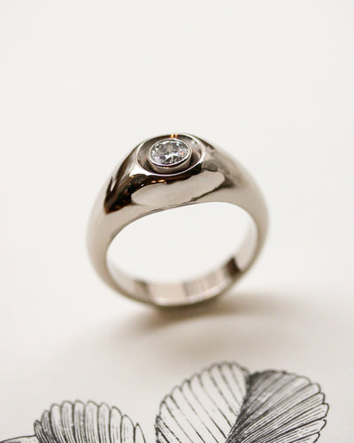 Bague 61 Bague jonc en or blanc et diamant 58 Facettes A11870