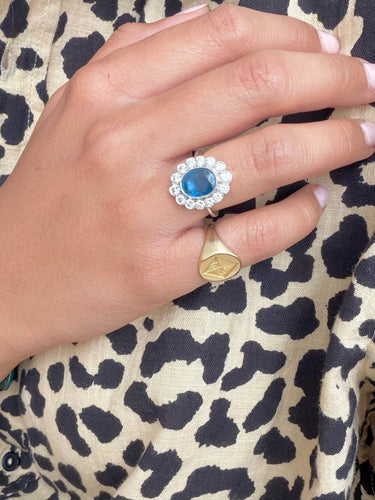 Bague 50 Pompadour - Bague en or blanc saphir et diamants 58 Facettes 200