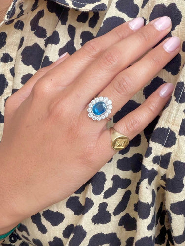 Bague 50 Pompadour - Bague en or blanc saphir et diamants 58 Facettes 200