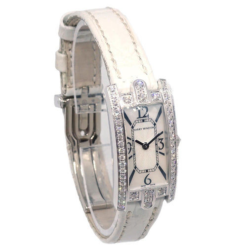Montre Harry Winston - Montre Avenue C quartz en or blanc et alligator 58 Facettes dqvdi9