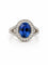 Bague 54 Bague en or blanc 18 carats, saphir de Ceylan et diamants naturels 58 Facettes 90951