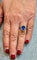 Ring i 18 karat vitt guld, Ceylonsafir och naturliga diamanter 