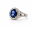 Bague 54 Bague en or blanc 18 carats, saphir de Ceylan et diamants naturels 58 Facettes 90951