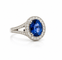 Bague 54 Bague en or blanc 18 carats, saphir de Ceylan et diamants naturels 58 Facettes 90951