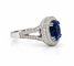 Bague 54 Bague en or blanc 18 carats, saphir de Ceylan et diamants naturels 58 Facettes 90951