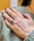 Bague 54 Bague en or blanc 18 carats, saphir de Ceylan et diamants naturels 58 Facettes 90951