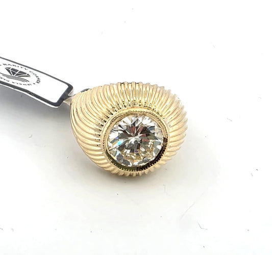 Bague 52 Anello en or jaune 18 kt avec grand diamant 58 Facettes 299/26 A