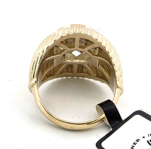 Bague 52 Anello en or jaune 18 kt avec grand diamant 58 Facettes 299/26 A