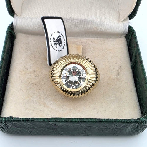 Bague 52 Anello en or jaune 18 kt avec grand diamant 58 Facettes 299/26 A