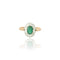 Bague 53.5 Bague cluster en or 18k et émeraude ovale et diamants 58 Facettes