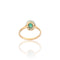 Bague 53.5 Bague cluster en or 18k et émeraude ovale et diamants 58 Facettes