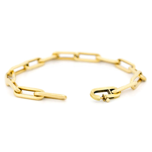 Bracelet Bracelet maille trombone vintage en or 14 carats 58 Facettes 879A377B4EEA49CF8654A8D66BC5DD9A