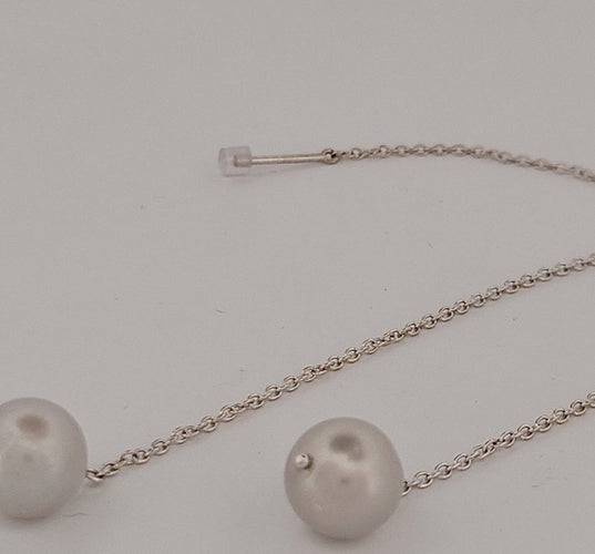 Boucles d'oreilles Boucles d'oreilles - Perles de culture en or blanc 58 Facettes 3042371