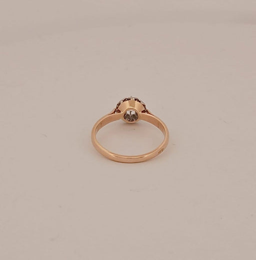 Bague 57.5 Bague en or jaune et blanc avec brillant 58 Facettes 2504810