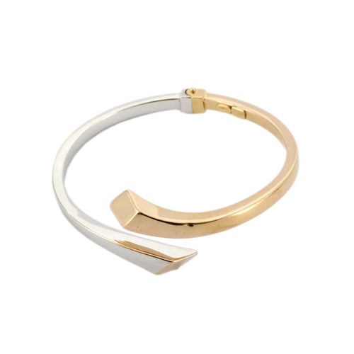 Bracelet Bracelet jonc deux ors en or jaune et blanc 58 Facettes BO/230083