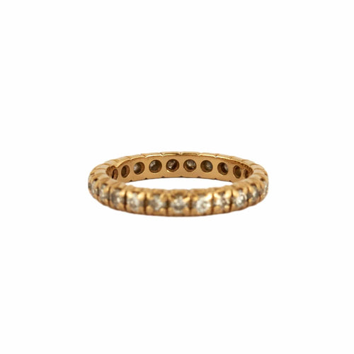 Bague 53 Alliance américaine - Bague en or jaune diamants 58 Facettes BO/230061