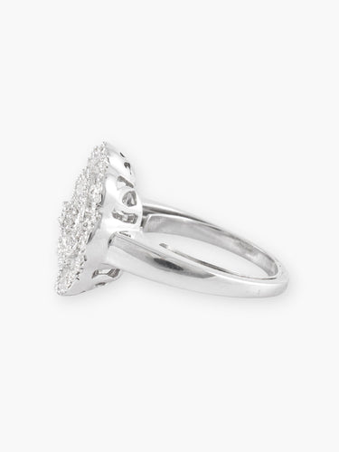 Bague 51 Fleur - Bague en or blanc diamants 58 Facettes 210032