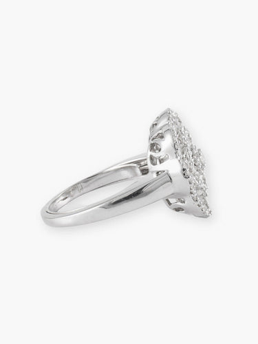 Bague 51 Fleur - Bague en or blanc diamants 58 Facettes 210032