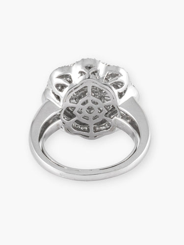 Bague 51 Fleur - Bague en or blanc diamants 58 Facettes 210032