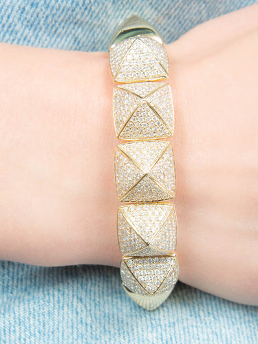 Bracelet Pyramide - Bracelet en or jaune et brillants 58 Facettes 210015