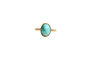 Bague 52 Bague cabochon en or jaune et turquoise 58 Facettes 4016