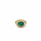 Bague 53 Bague vintage italienne émeraude cabochon et diamants en or jaune 18K 58 Facettes