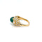Bague 53 Bague vintage italienne émeraude cabochon et diamants en or jaune 18K 58 Facettes