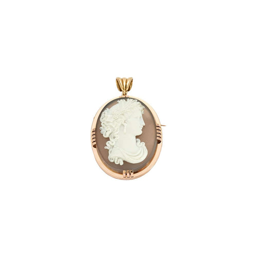 Pendentif Broche-pendentif camée en or jaune 58 Facettes BO/230042/