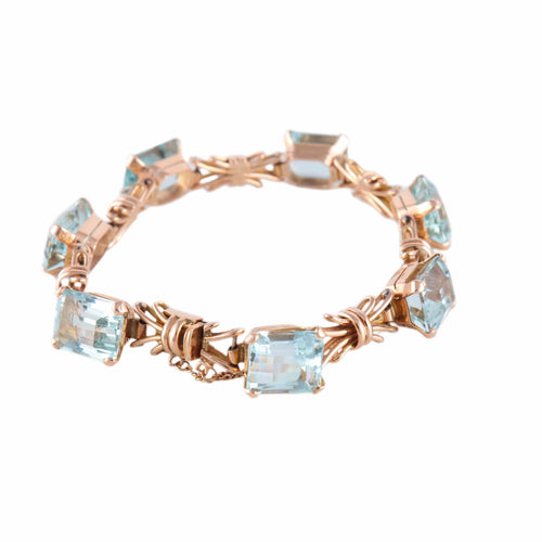 Bracelet Bracelet - Bracelet articulé en or jaune et aigues-marines 58 Facettes BO/220087 NSS