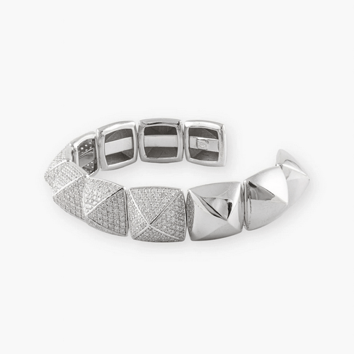Bracelet Pyramide - Bracelet en or blanc diamants 58 Facettes 210016