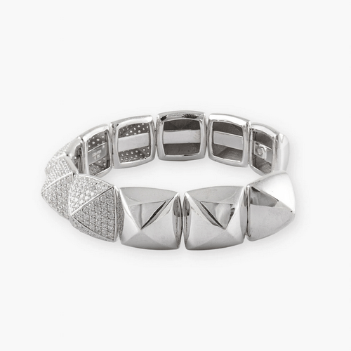 Bracelet Pyramide - Bracelet en or blanc diamants 58 Facettes 210016