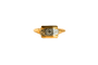 Bague Art déco - Bague rectangulaire en or jaune et blanc 58 Facettes 4001