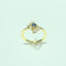 18-carat yellow gold ring with sapphire and diamonds 58 Facettes 260154