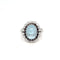 Bague 54 Bague vintage 1950s en or blanc 18 carats, aigue-marine et diamants 58 Facettes