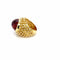 Bague 54 Bague bombe italienne années 1980 en or jaune 18 carats, tourmaline 58 Facettes