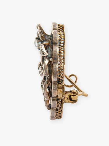 Broche Broche Fleur ancienne en or et argent, diamants 58 Facettes 170006