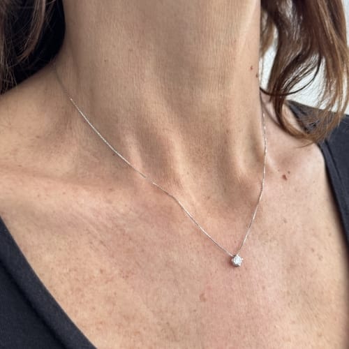 Colar Colar ponto de luz em ouro branco e diamante 58 Facettes 175