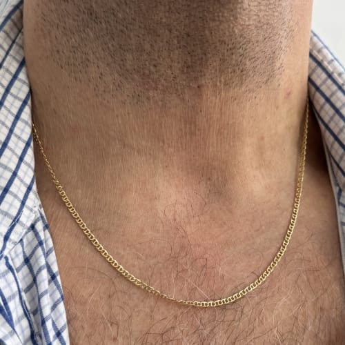 Halskette Kettenglied Traversino aus 18 Karat Gelbgold 58 Facettes 36643