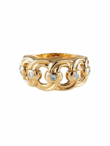 Bague 56 Maillon - Bague en or jaune et diamants 58 Facettes BO/130085
