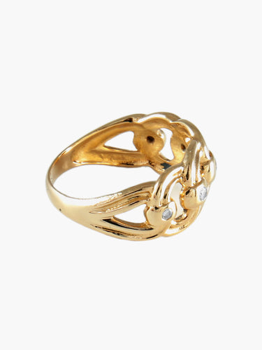 Bague 56 Maillon - Bague en or jaune et diamants 58 Facettes BO/130085