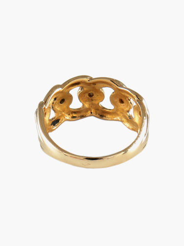 Bague 56 Maillon - Bague en or jaune et diamants 58 Facettes BO/130085