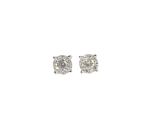 Boucles d'oreilles Boucles d'oreilles puces - Diamants en or blanc 14K 58 Facettes BO/220470