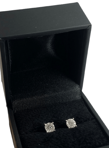 Boucles d'oreilles Boucles d'oreilles puces - Diamants en or blanc 14K 58 Facettes BO/220470